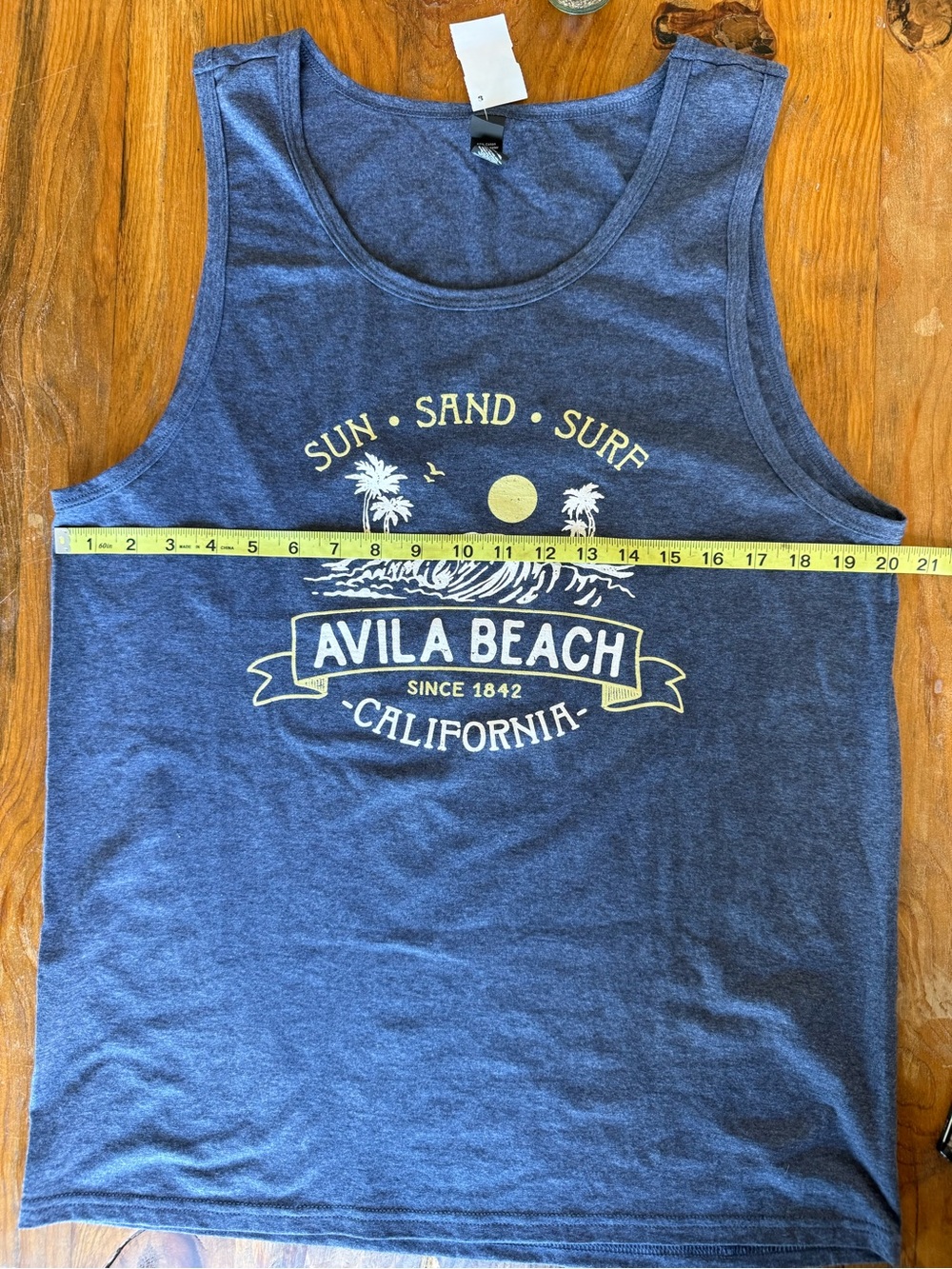 District Heather Navy Graphic Tank Top Men’s Large - Picture 4 of 6